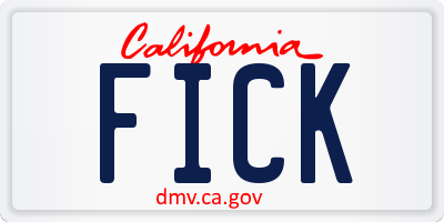 CA license plate FICK