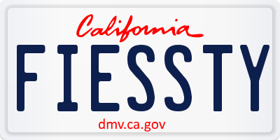 CA license plate FIESSTY