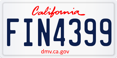 CA license plate FIN4399