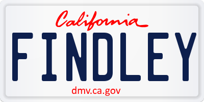 CA license plate FINDLEY