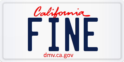 CA license plate FINE