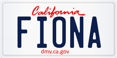 CA license plate FIONA