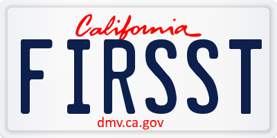 CA license plate FIRSST