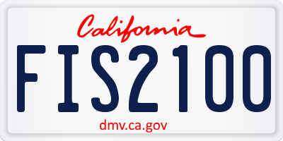 CA license plate FIS2100