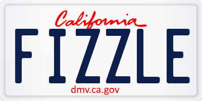 CA license plate FIZZLE