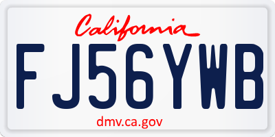 CA license plate FJ56YWB