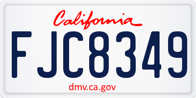 CA license plate FJC8349