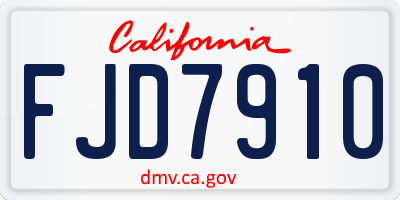 CA license plate FJD7910