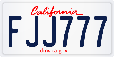 CA license plate FJJ777