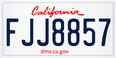 CA license plate FJJ8857