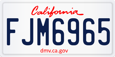 CA license plate FJM6965