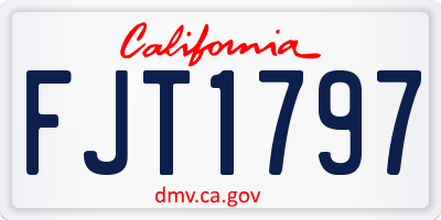 CA license plate FJT1797