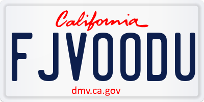 CA license plate FJVOODU