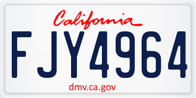 CA license plate FJY4964