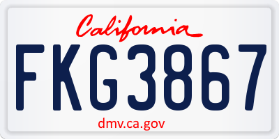 CA license plate FKG3867