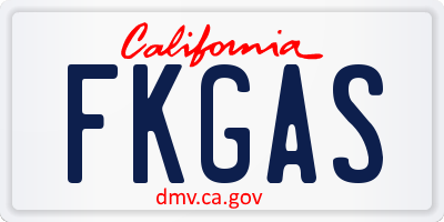 CA license plate FKGAS