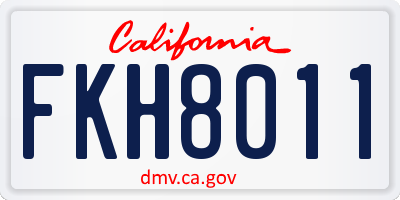 CA license plate FKH8011