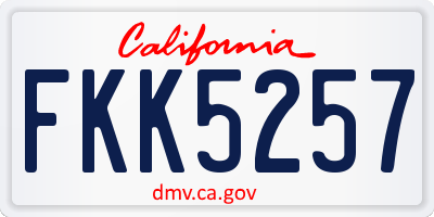 CA license plate FKK5257