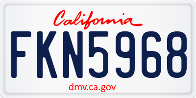 CA license plate FKN5968