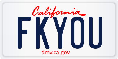 CA license plate FKYOU