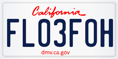 CA license plate FL03FOH