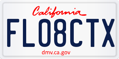 CA license plate FL08CTX