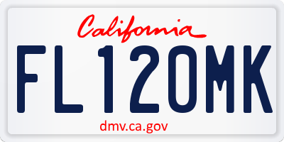 CA license plate FL120MK