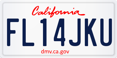 CA license plate FL14JKU