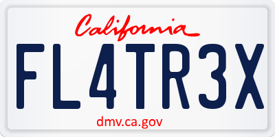 CA license plate FL4TR3X