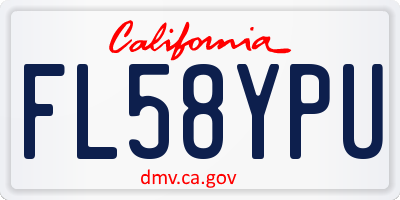 CA license plate FL58YPU