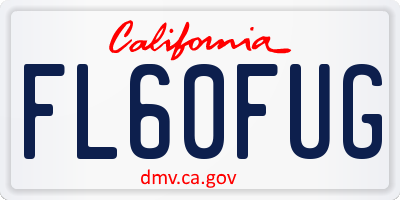 CA license plate FL60FUG