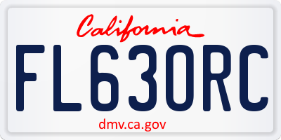 CA license plate FL63ORC