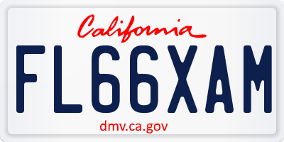 CA license plate FL66XAM