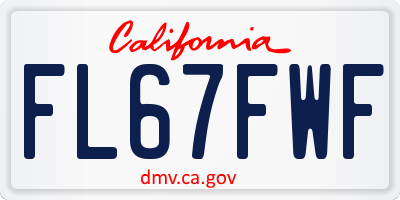 CA license plate FL67FWF