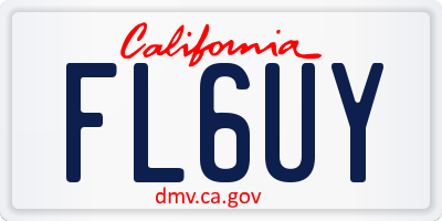 CA license plate FL6UY