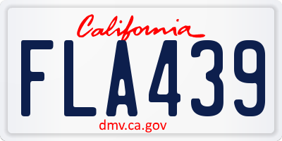 CA license plate FLA439