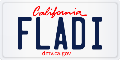 CA license plate FLADI