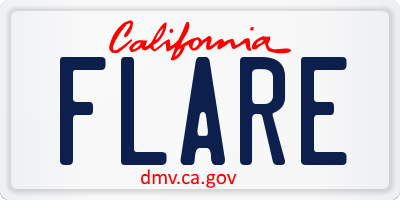 CA license plate FLARE