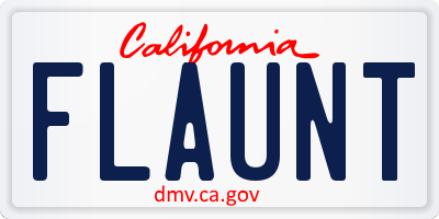 CA license plate FLAUNT