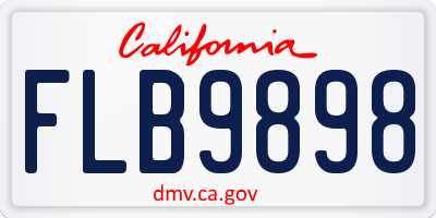 CA license plate FLB9898