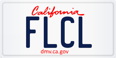 CA license plate FLCL