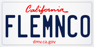 CA license plate FLEMNCO