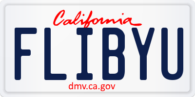 CA license plate FLIBYU