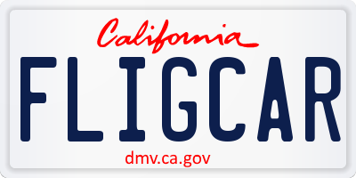 CA license plate FLIGCAR