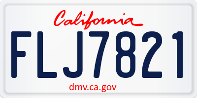 CA license plate FLJ7821