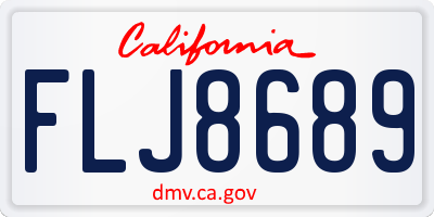 CA license plate FLJ8689