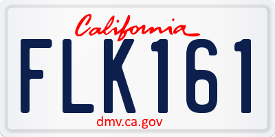 CA license plate FLK161