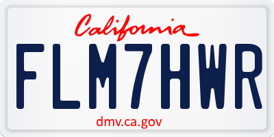 CA license plate FLM7HWR