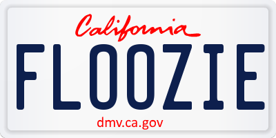 CA license plate FLOOZIE