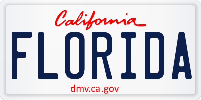 CA license plate FLORIDA